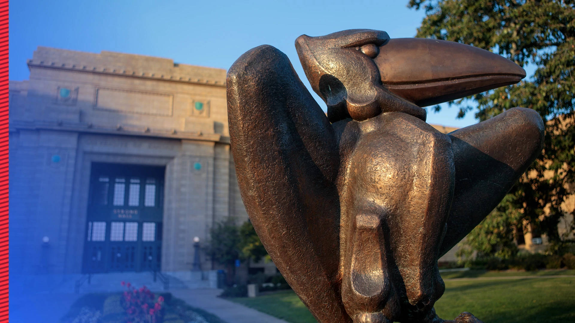 "The iconic bronze Jayhawk statue on the University of Kansas campus." Wallpaper