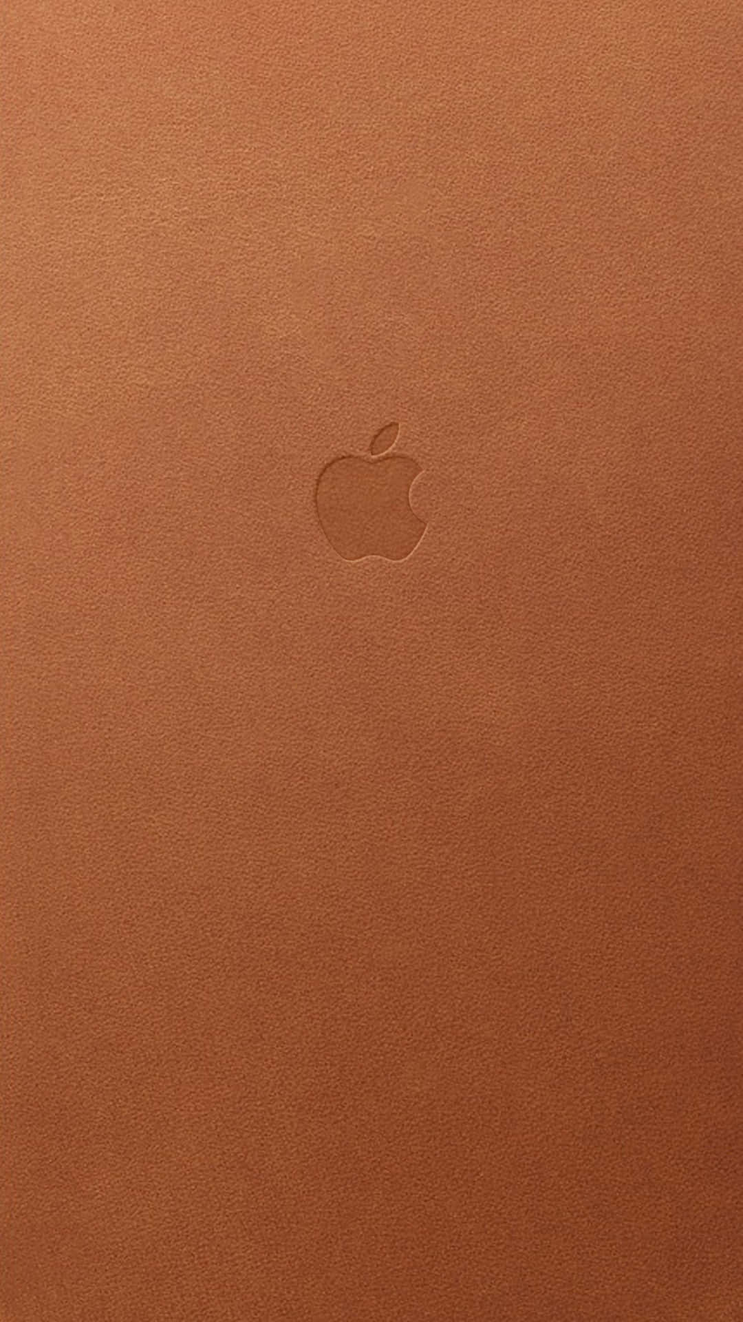 Luxurious Bronze Leather Background with Apple Logo Wallpaper