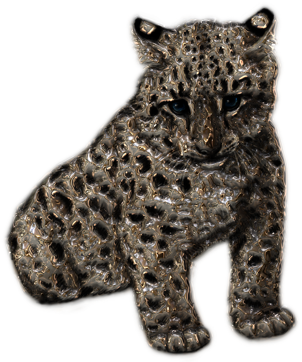 Bronze Leopard Sculpture PNG