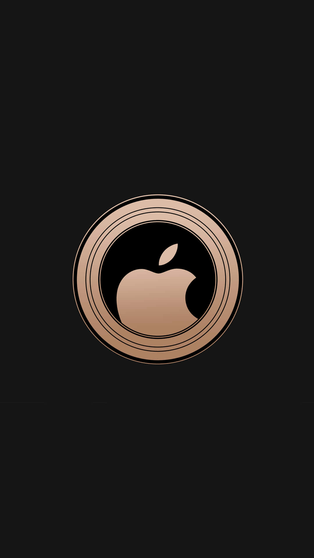 Bronzefarbenesfantastisches Apple Hd Iphone-logo Wallpaper