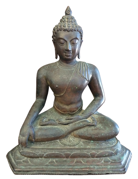 Bronze Meditating Buddha Statue PNG