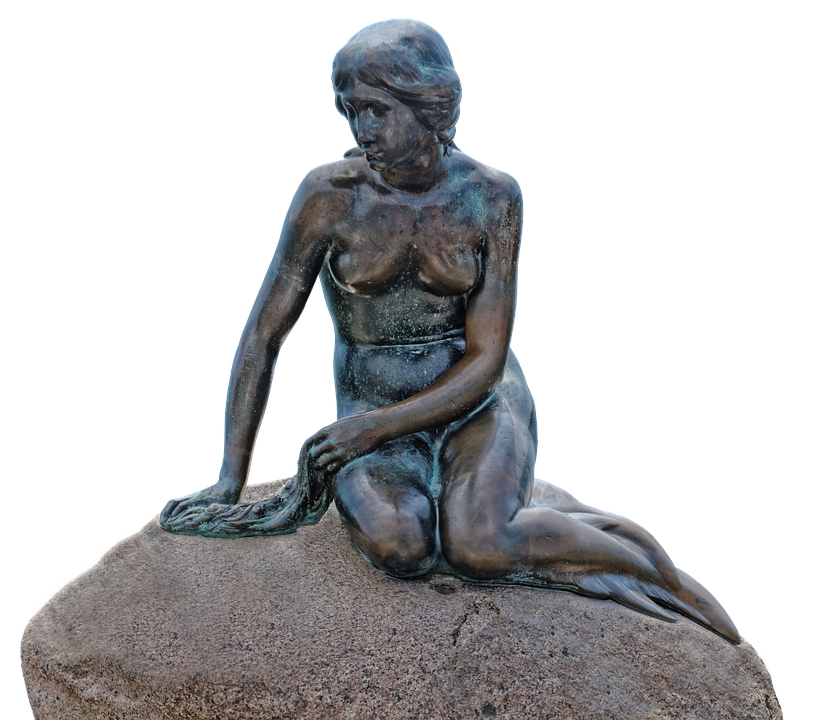 Bronze Mermaid Statue PNG