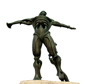 Bronze Muscle Anatomy Statue PNG