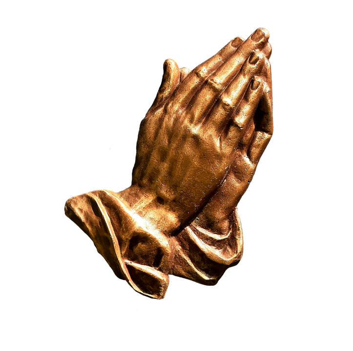 Bronze Praying Hands Sculpture PNG