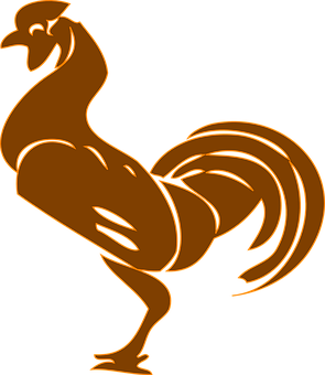 Bronze Rooster Silhouette PNG