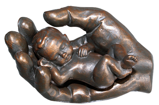 Bronze Sculpture Babyin Hands PNG