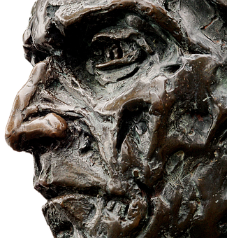 Bronze Sculpture Closeup Portrait PNG