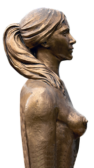 Bronze Sculpture Profileof Woman PNG