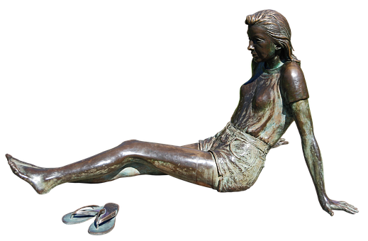 Bronze Sculptureof Reclining Woman PNG