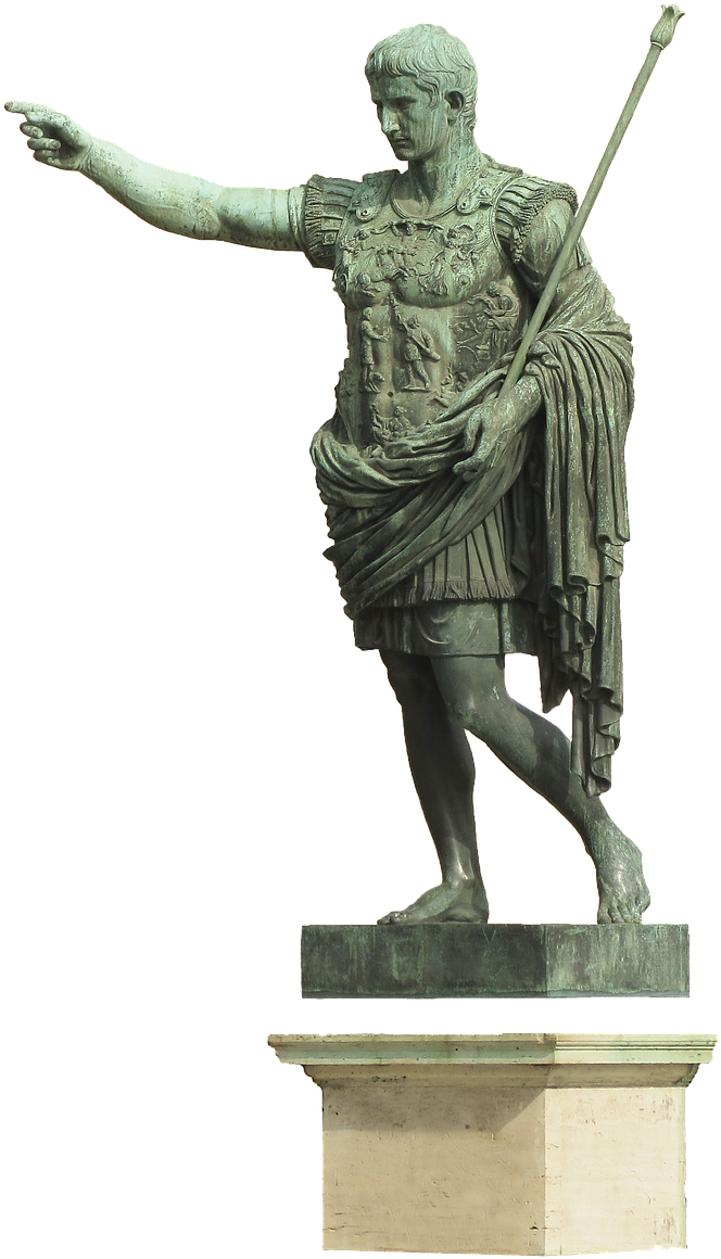 Bronze Statue Augustus Imperator PNG