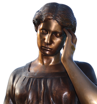 Bronze Statue Contemplative Figure.jpg PNG