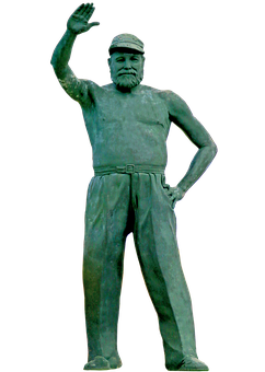 Bronze Statue Saluting Figure PNG