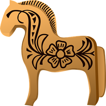 Bronze Stylized Horse Illustration PNG