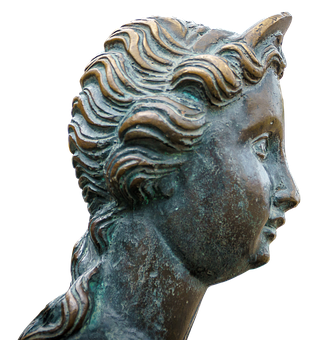 Bronze Unicorn Woman Sculpture PNG