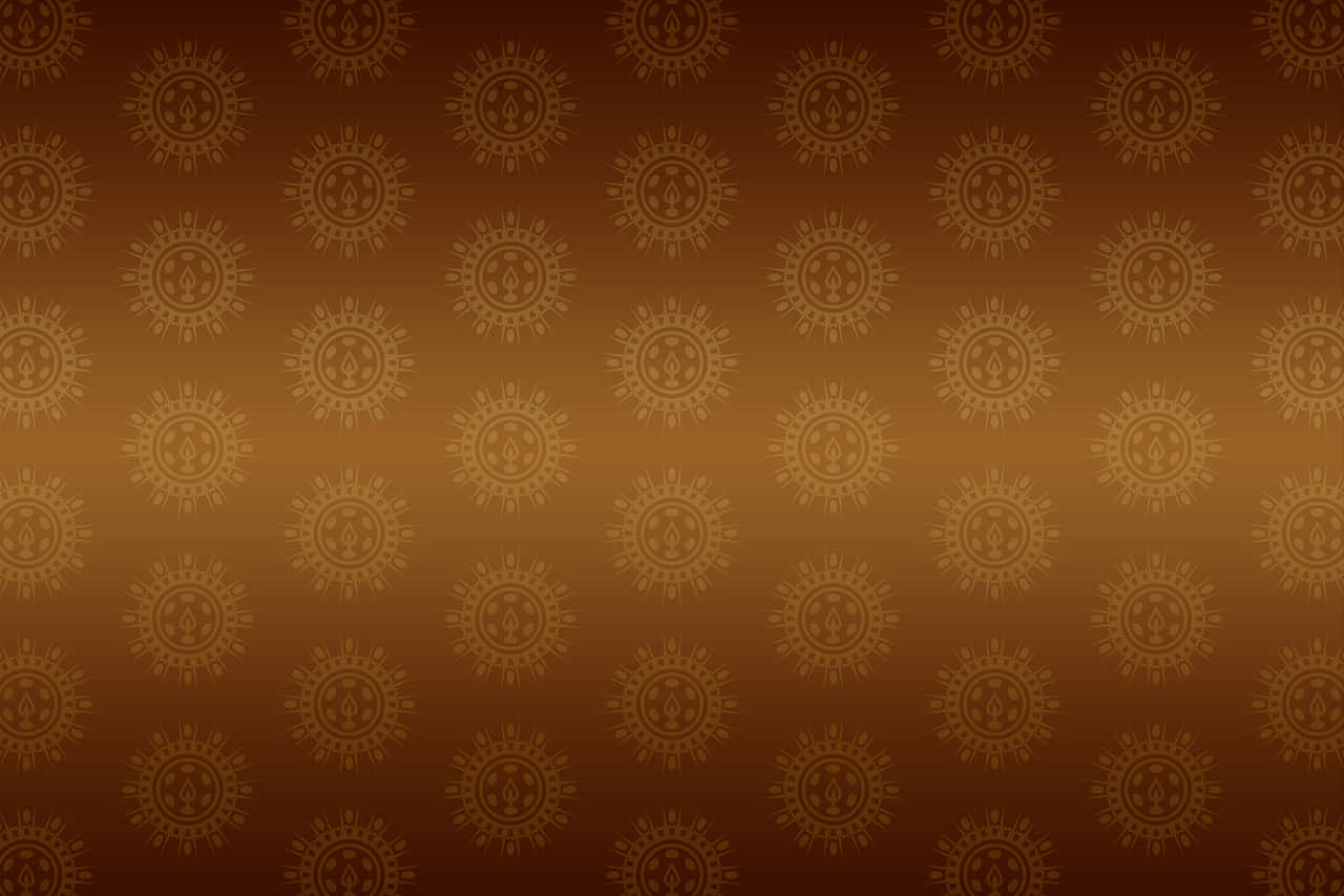 A Brown And Gold Wallpaper With Floral Patterns Wallpaper