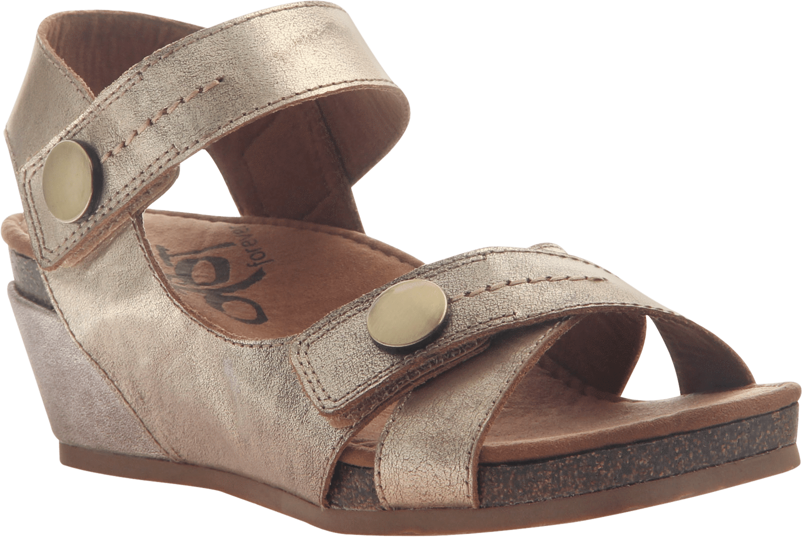 Bronze Wedge Sandal Side View PNG