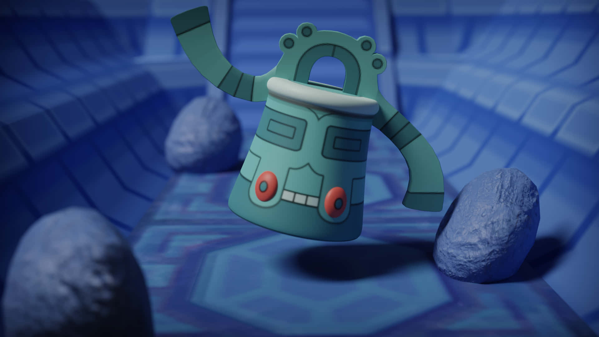 Bronzong With Large Rocks Wallpaper