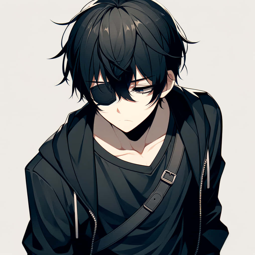 Download Brooding Anime Boy Black Hair Wallpaper | Wallpapers.com