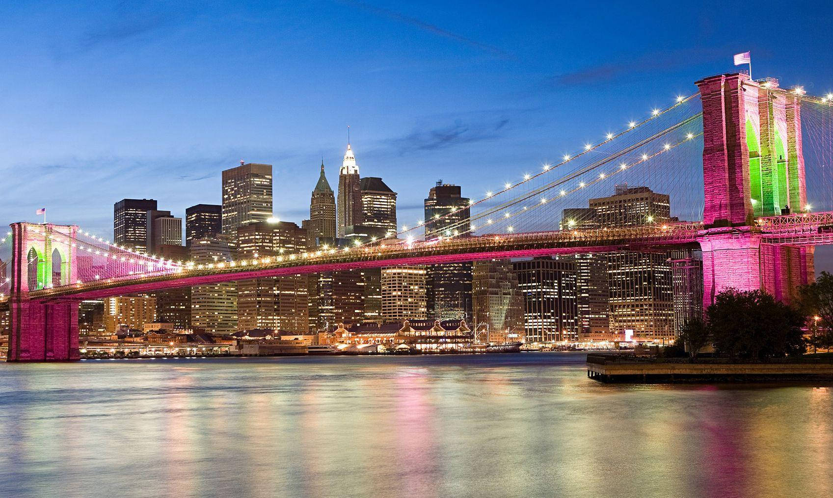 Brooklyn Bridge For American City Background Wallpaper