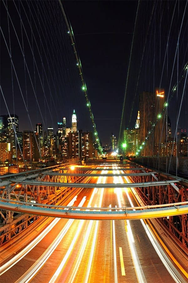 Brooklyn Bridge Highway Lights Top Iphone Hd