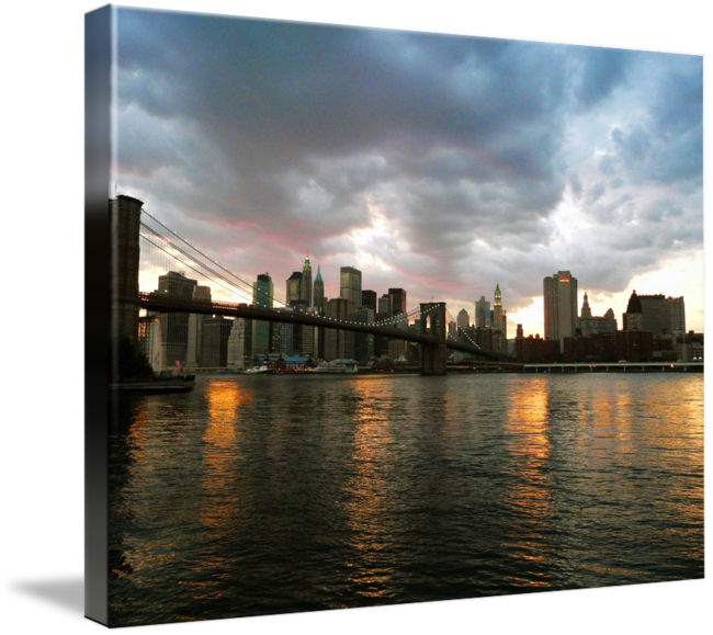 Brooklyn Bridge Sunset Canvas PNG
