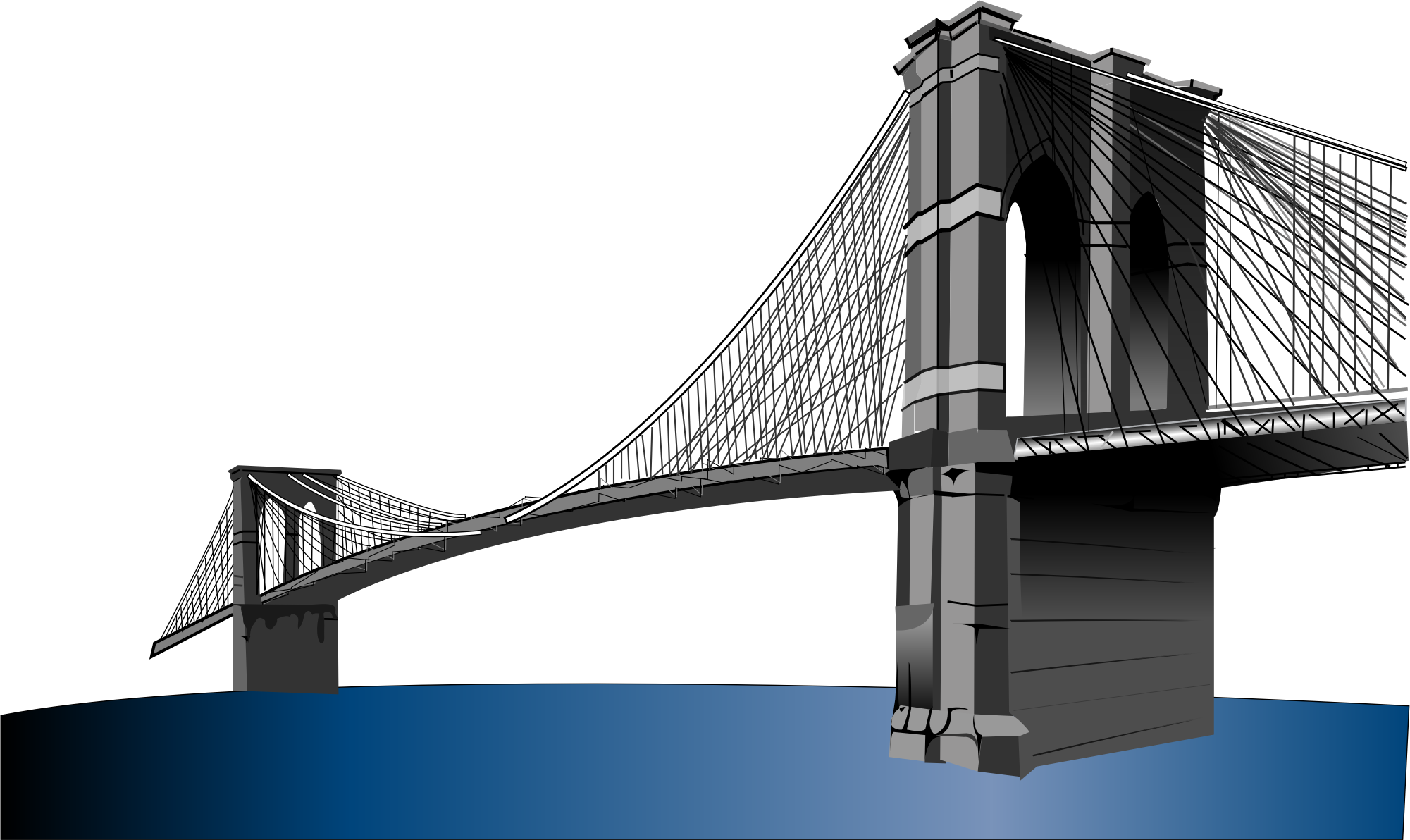 Brooklyn Bridge Vector Illustration PNG