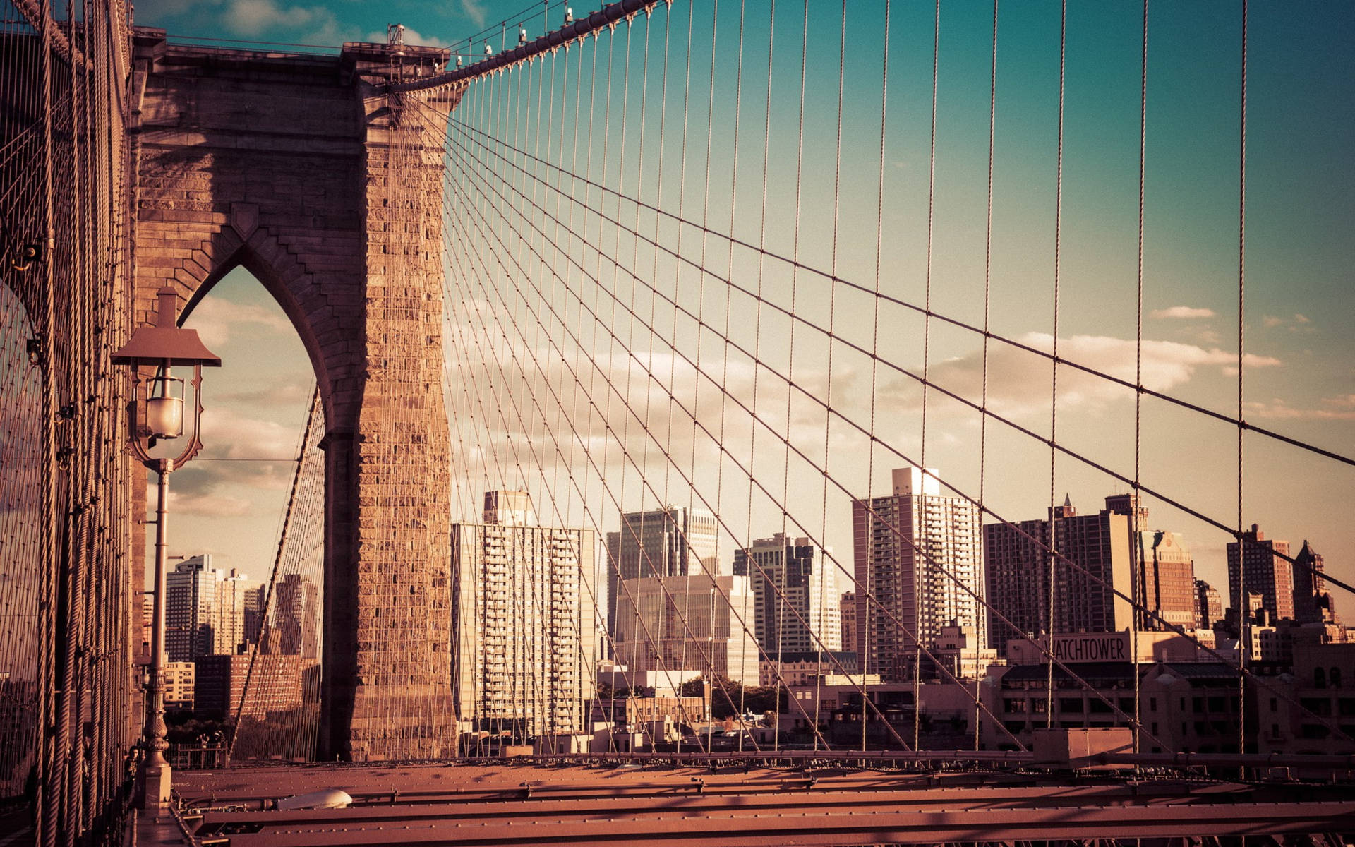 Brooklyn Bridge With Photo Filter Wallpaper