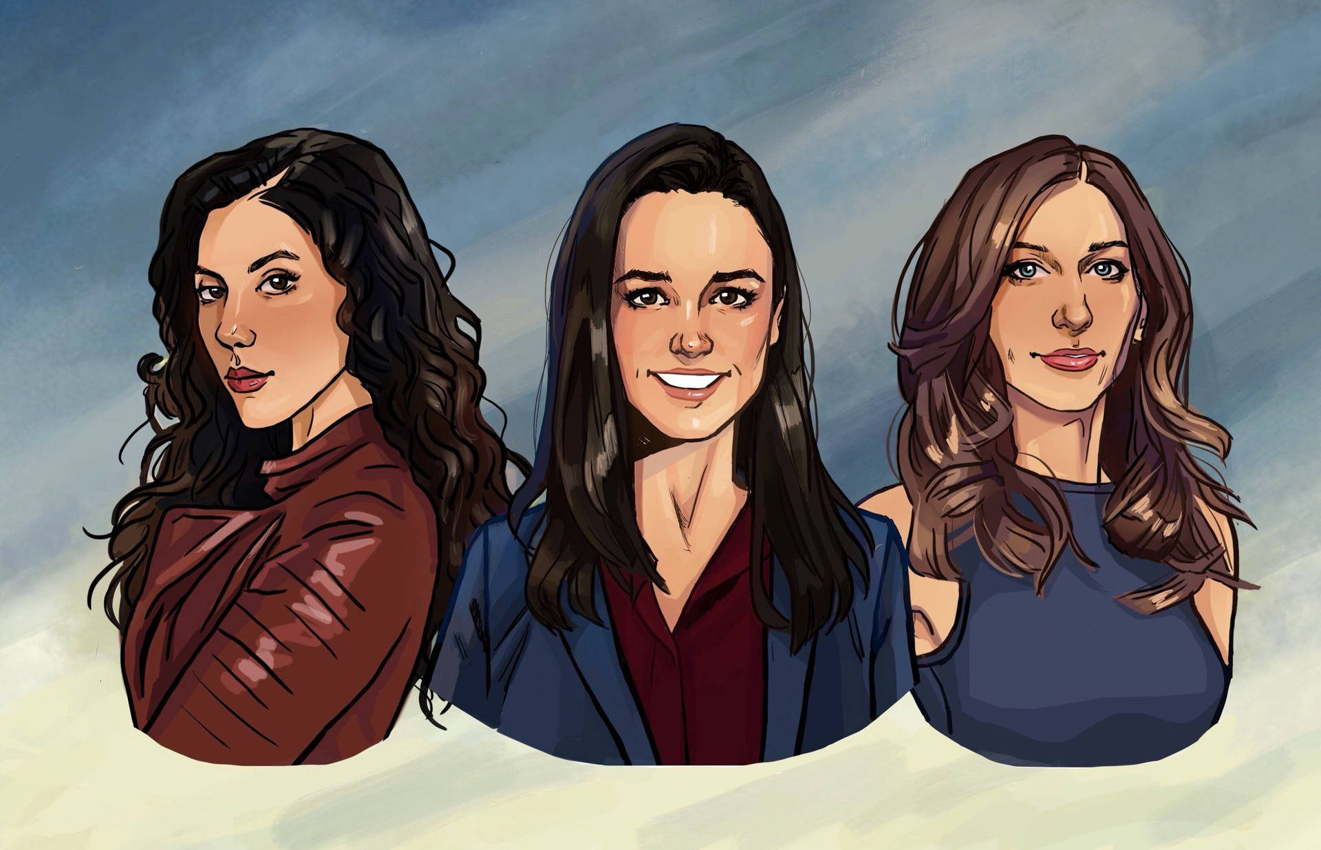 Get ready for some Brooklyn Nine Nine fun with Amy, Rosa, and Gina! Wallpaper