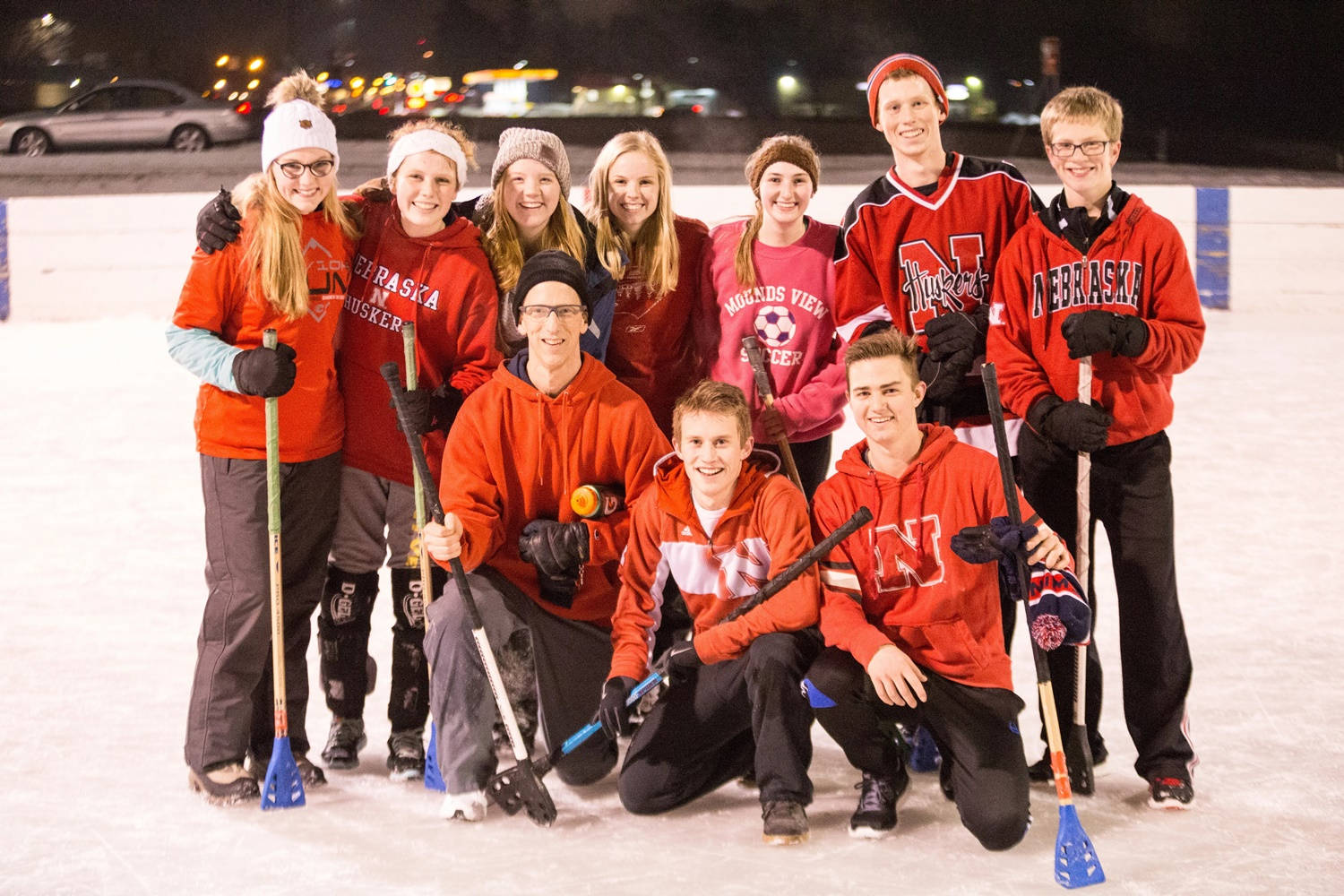 Broomball Sports Red Team Wallpaper