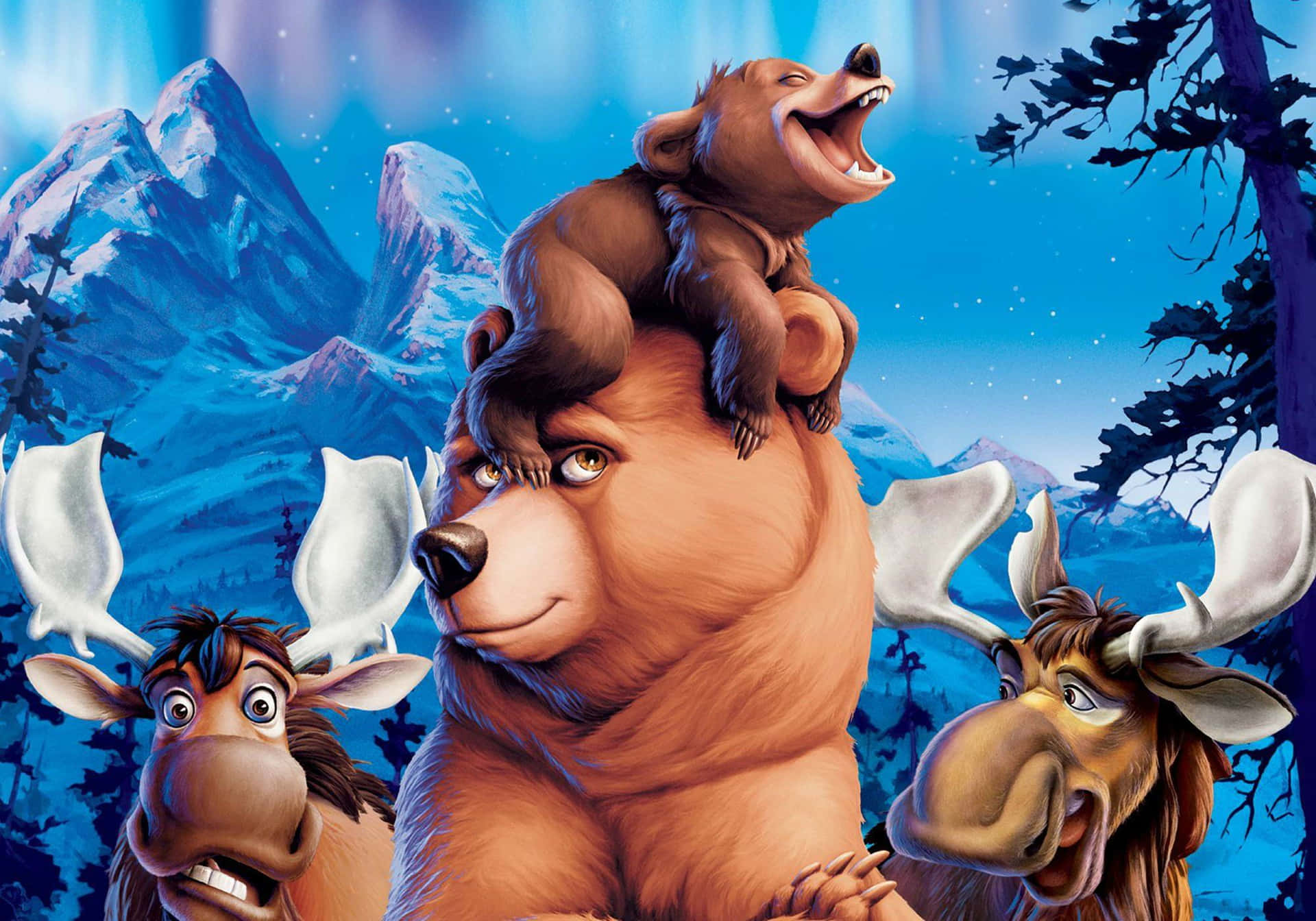 Brother Bear and friends enjoy an adventure in the beautiful wilderness