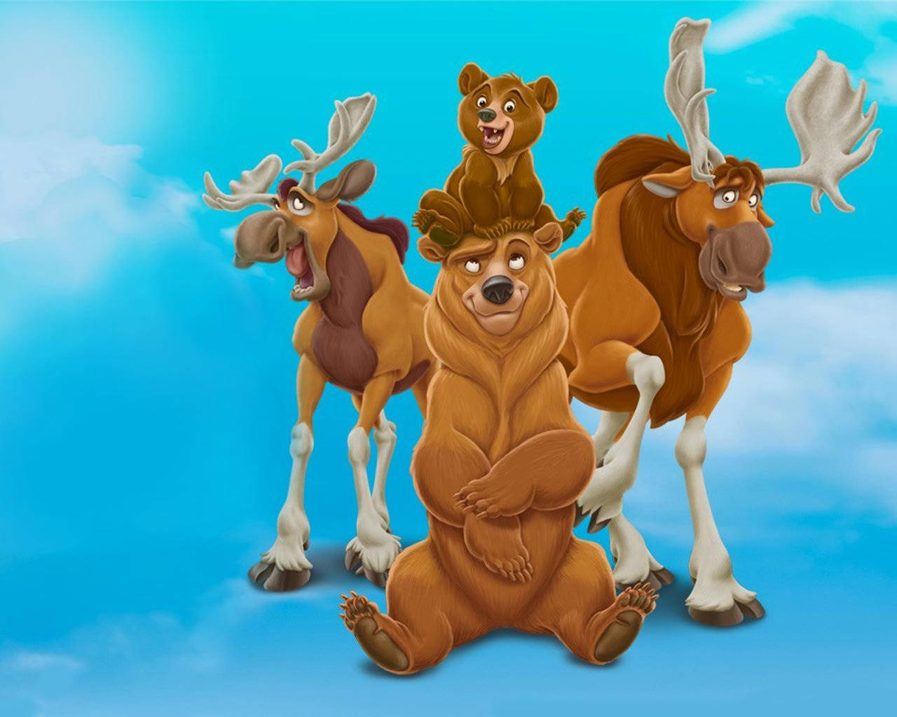 Brother Bear Characters Sky Background