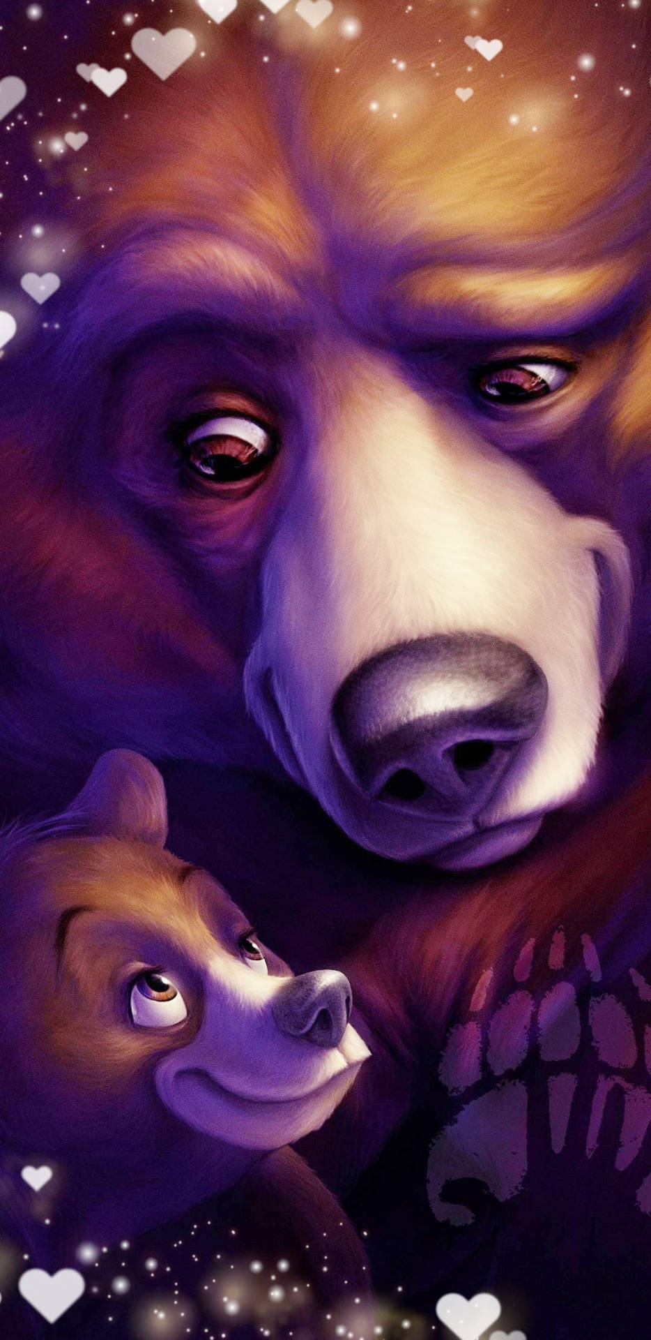 Brother Bear Hearts Frame Background