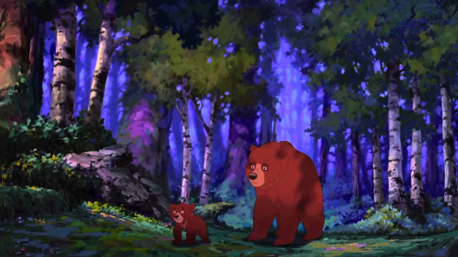 Brother Bear Kenai And Koda In Forest Background