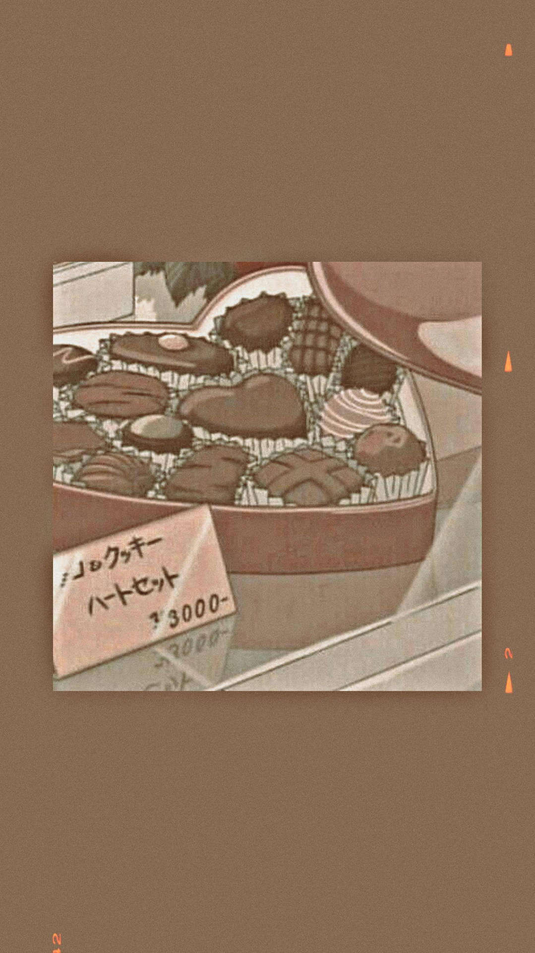 Brown Aesthetic Anime Chocolates Wallpaper