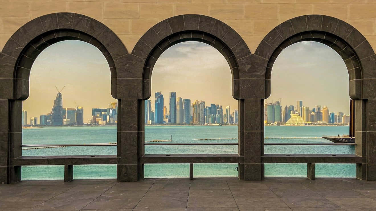 Brown Aesthetic Arches From Museum Of Islamic Art Wallpaper
