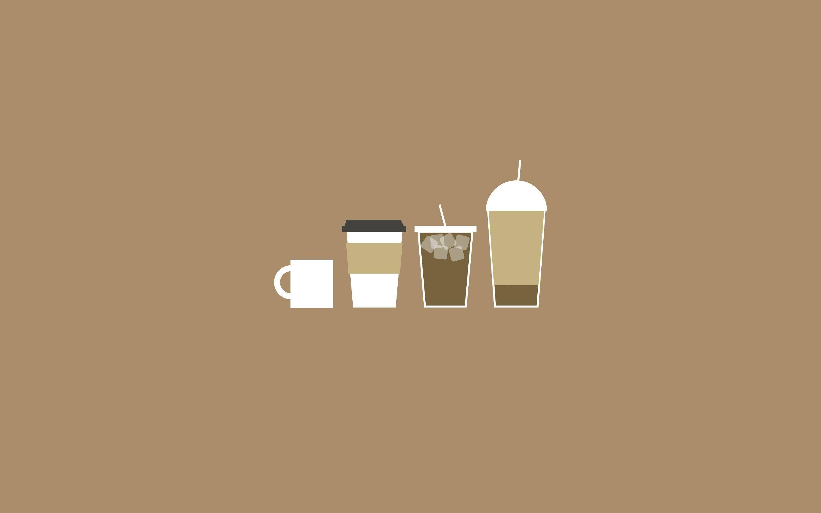 Brauneästhetische Kaffee-illustration Laptop Wallpaper