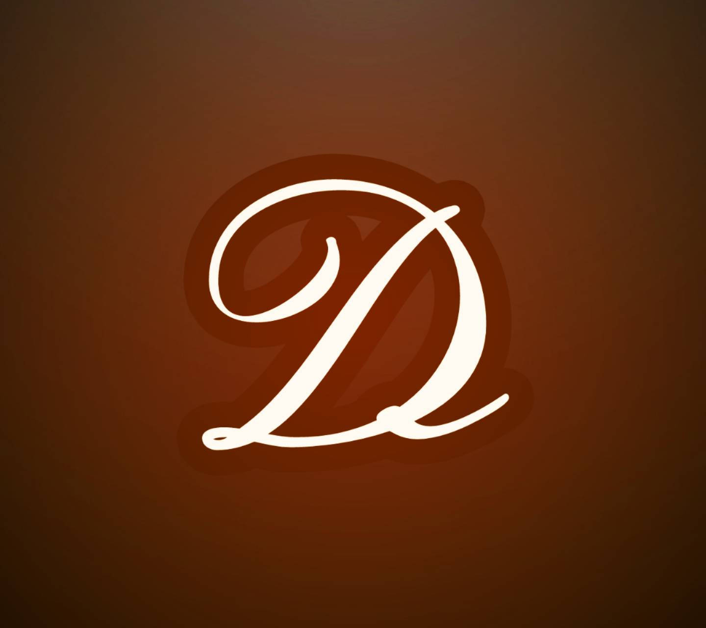 Brown Aesthetic Cursive Letter D Phone Background