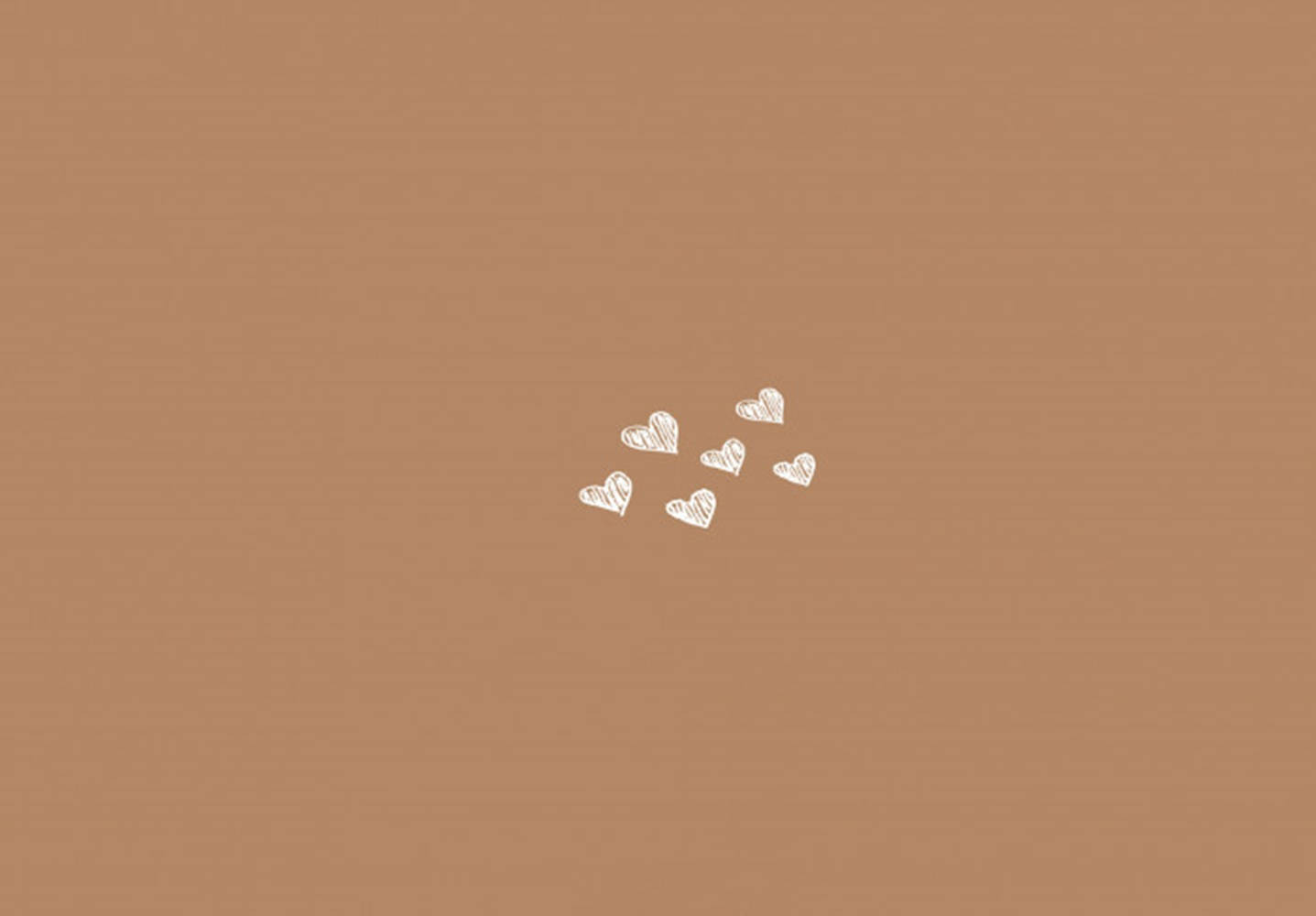 Brown Aesthetic Hearts Laptop Background