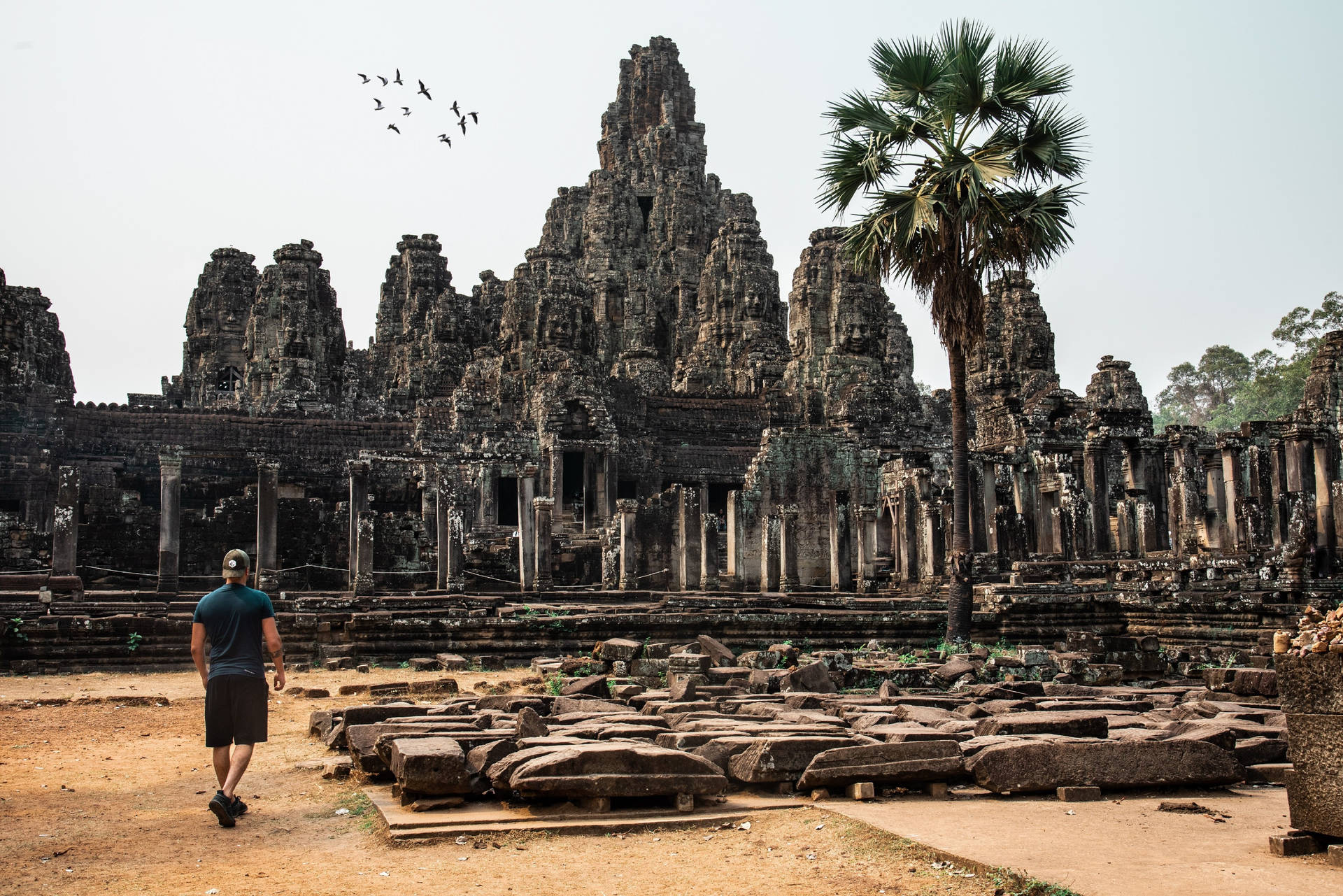 Brunestetisk Historisk Plats Av Angkor Wat. Wallpaper