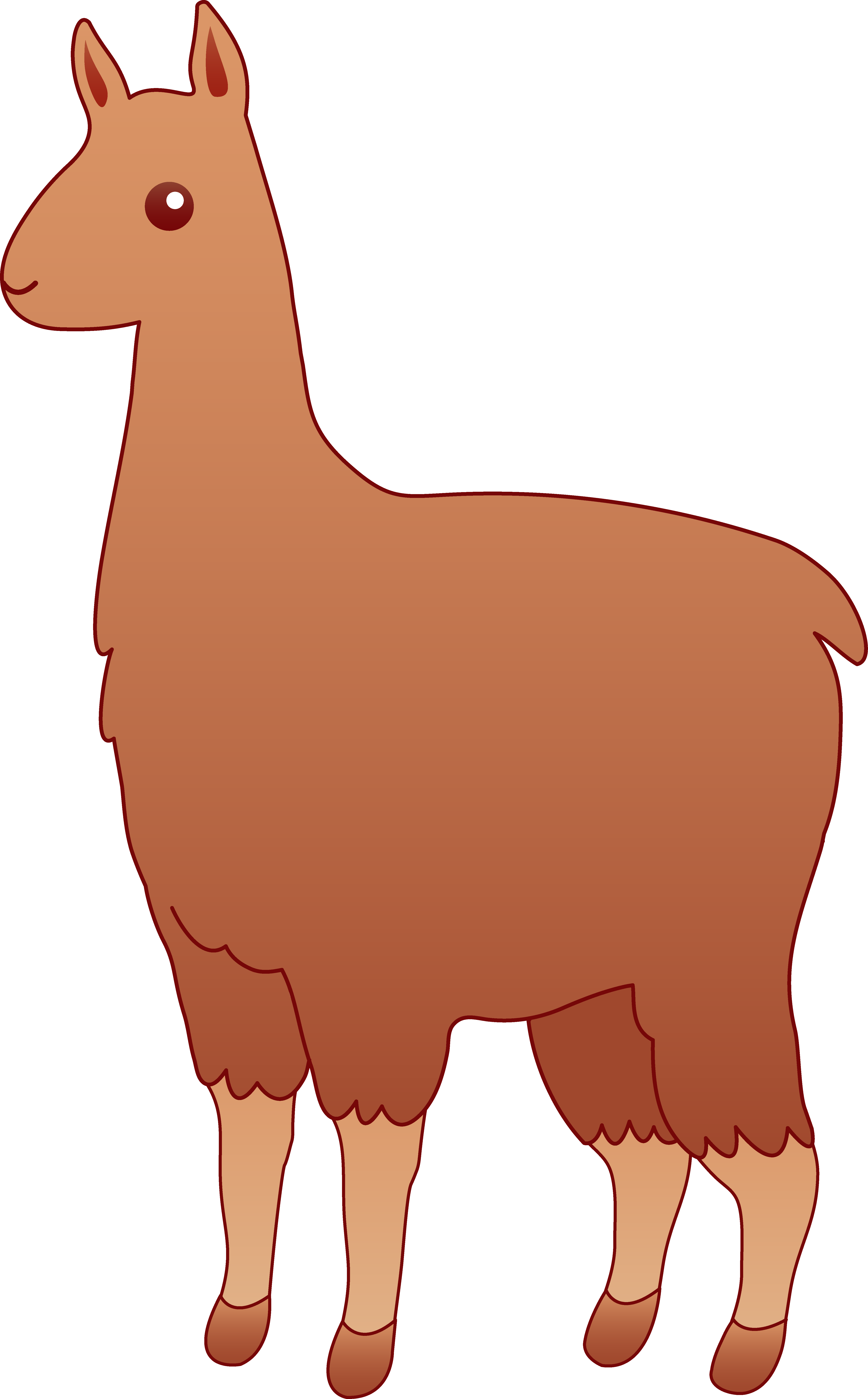 Brown Alpaca Cartoon Illustration PNG
