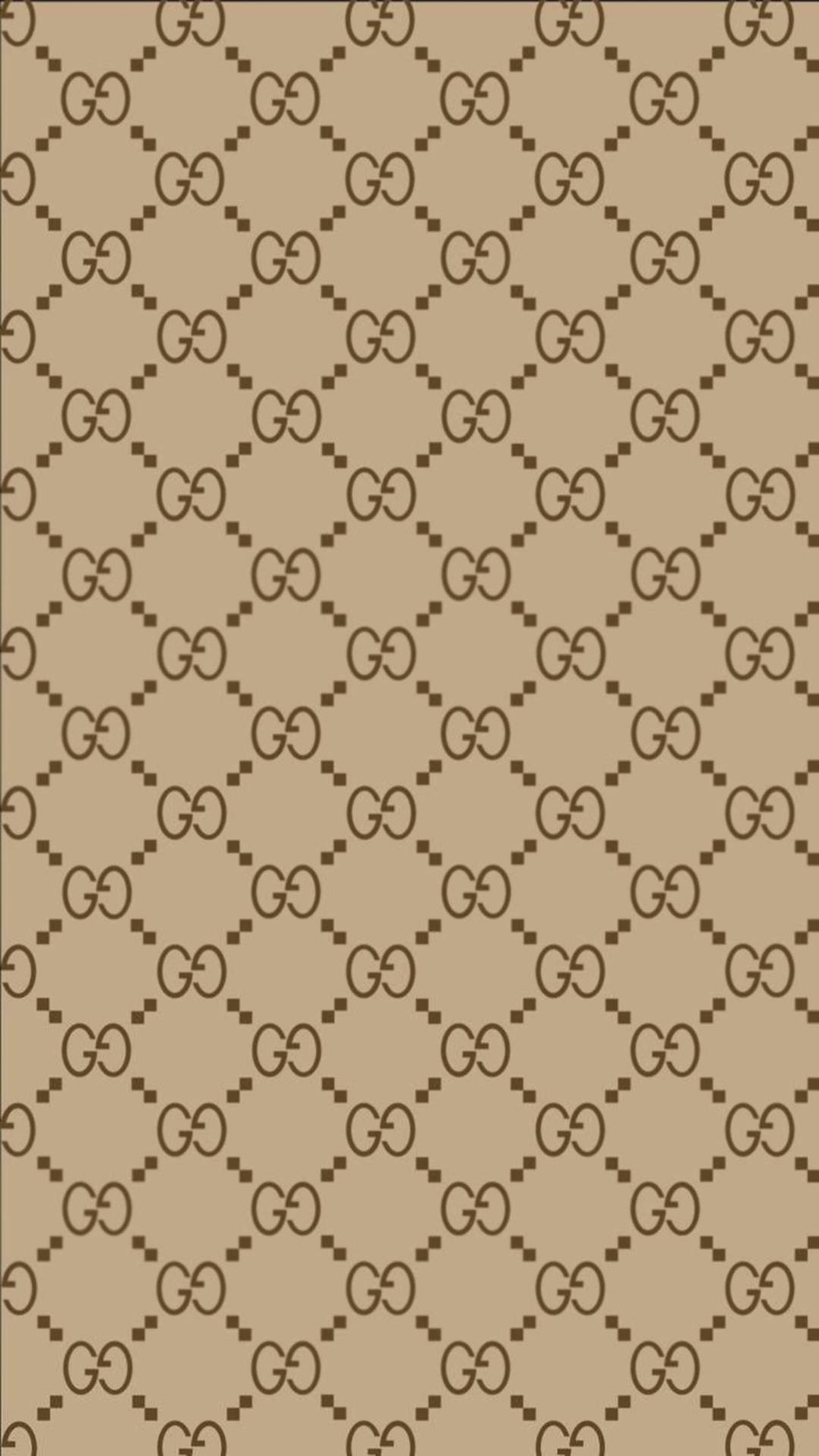 Brown And Beige Gucci Pattern Wallpaper