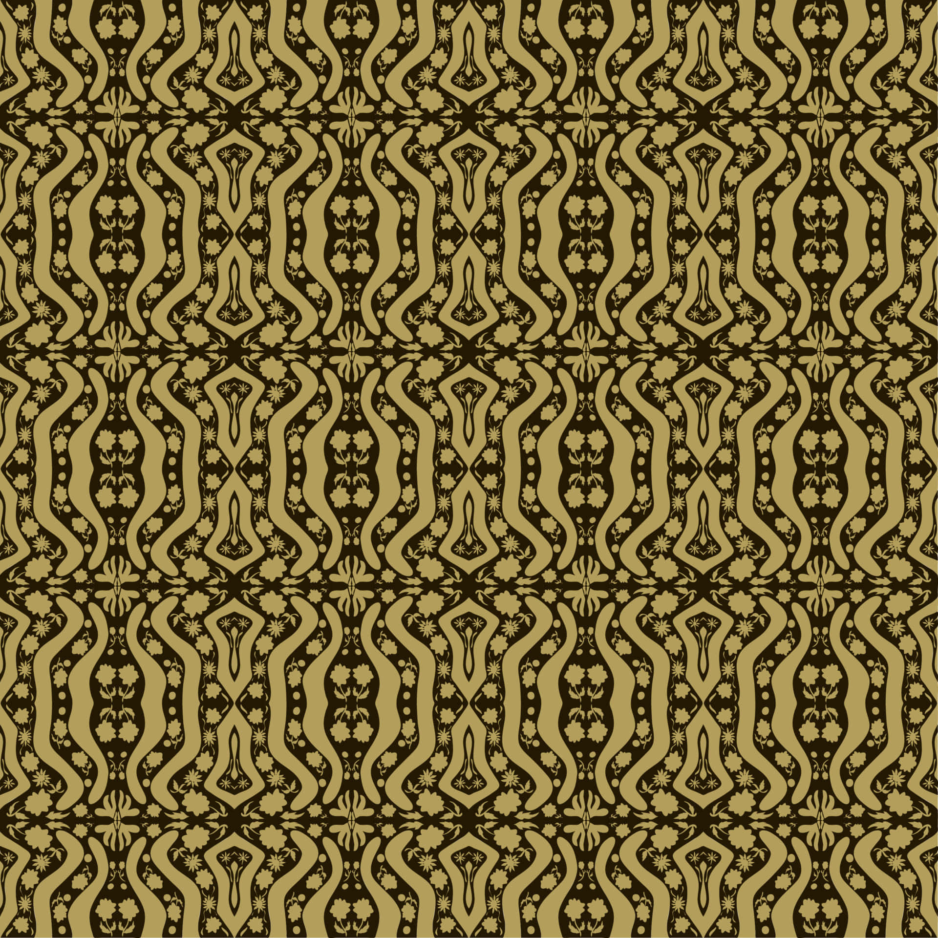 Etmønster I Guld Og Sort Med En Zigzag-form. Wallpaper