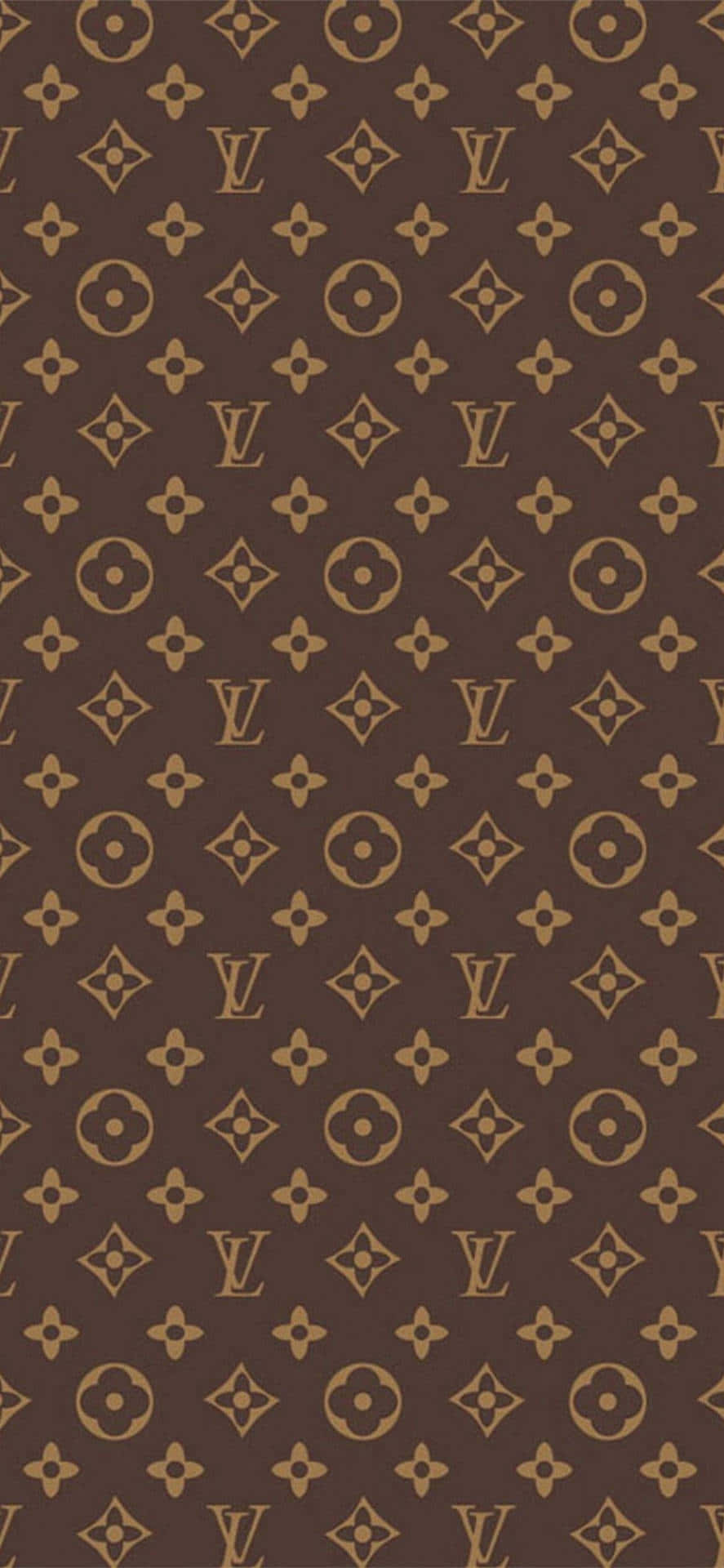 Traditionsluxus: Brun og guld ornamentere tæppe Wallpaper