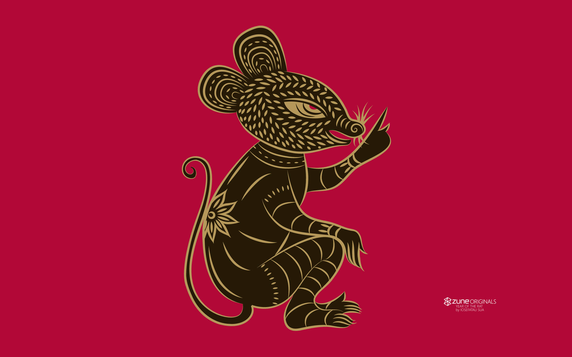 Brown And Gold Rat Symbol Wallpaper