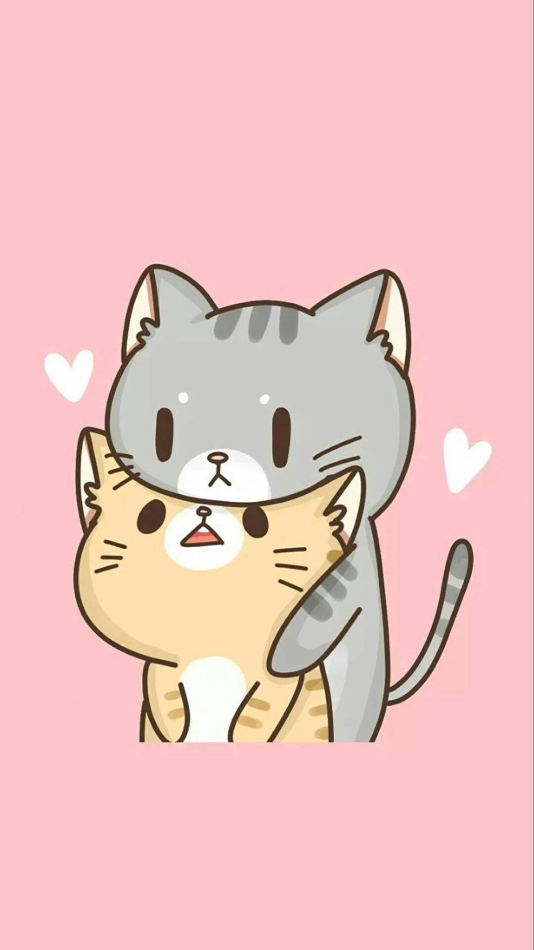 Download Brown And Gray Cartoon Cats Wallpaper 