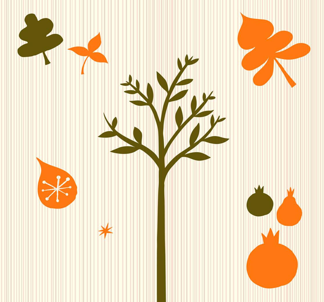 Autumn Leaves in Orange and Brown Tones Clipart Wallpaper