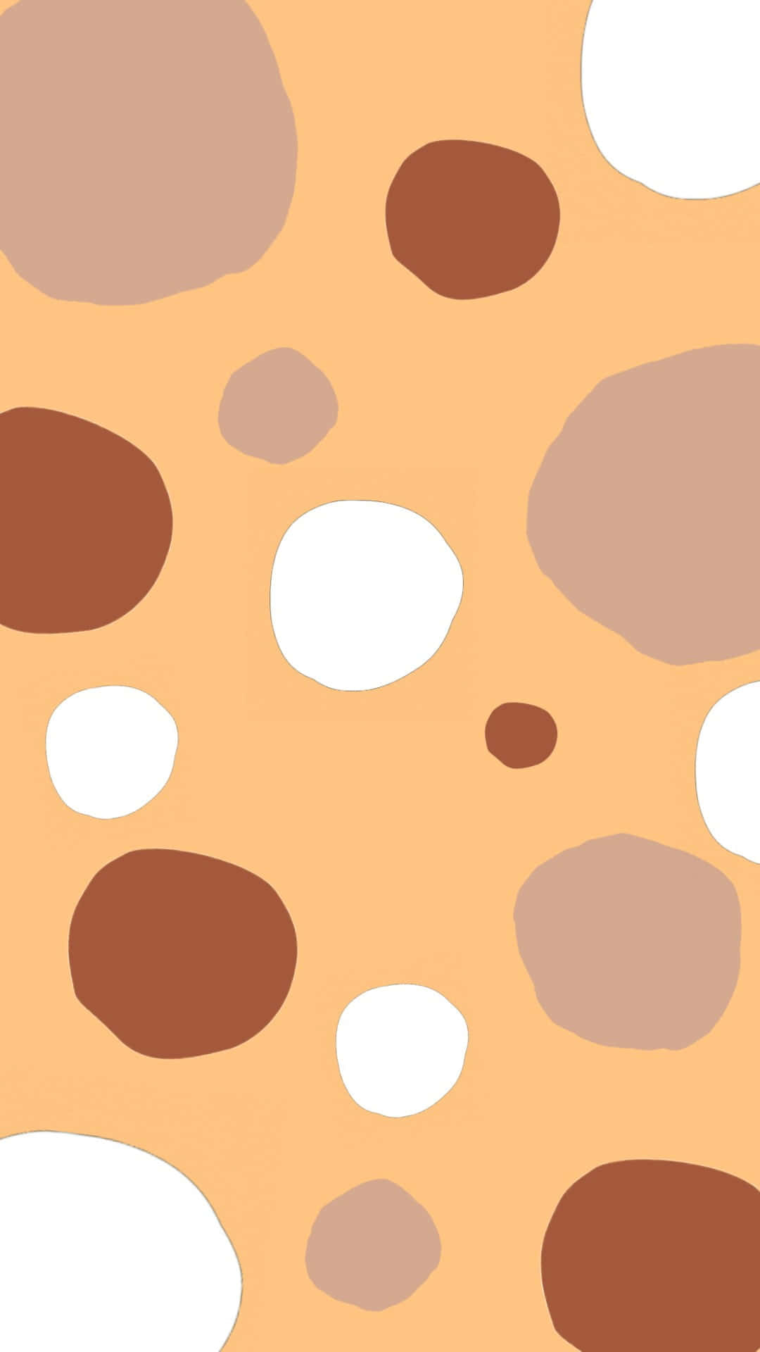 A Pattern Of Circles In Orange And Brown Wallpaper