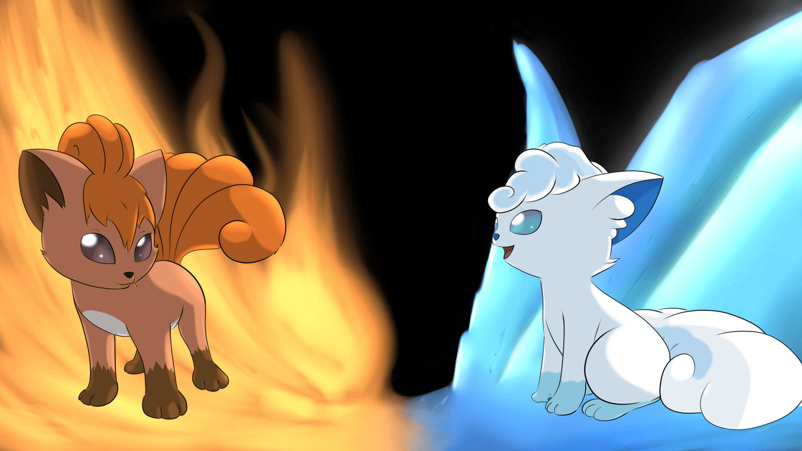 Brown And White Vulpix Wallpaper