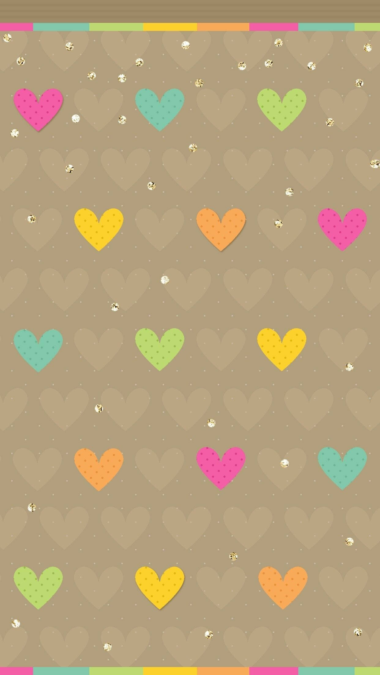 Brown Background For Heart Iphone Design Wallpaper