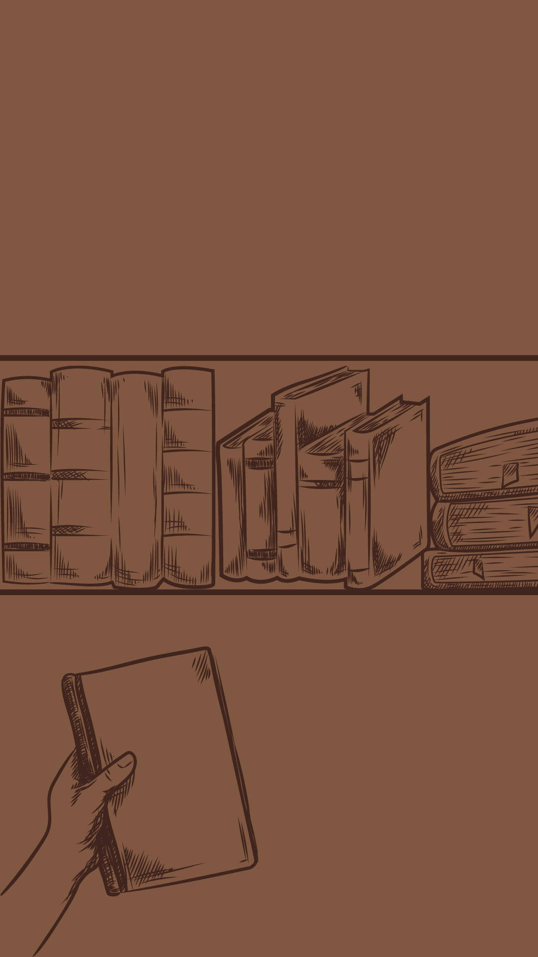 Brown Books Aesthetic Sketches Wallpaper